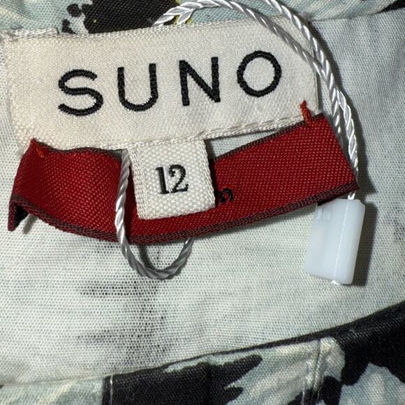 SUNO Women's Floral Printed Bateau Neckline Crop Top with Sequins Size 12 - Picture 8 of 11